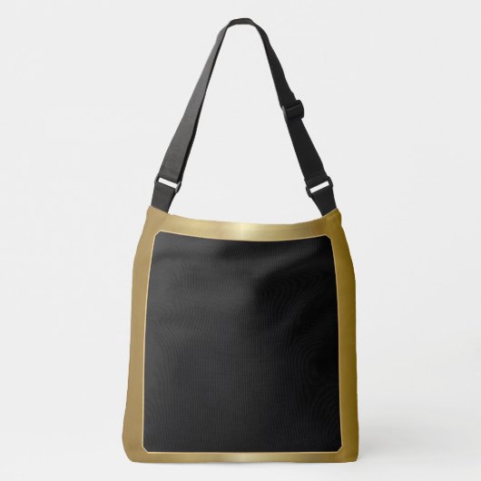 Zwart met Gouden Rand Classy Simplistic Crossbody Tas (Voorkant)