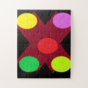 Zwart met grote vormen en kleuren legpuzzel