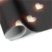 Zwart met hartvlam cadeaupapier (Rol Hoek)