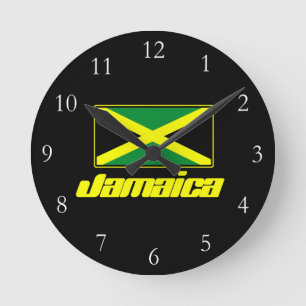 Zwart met Jamaica-vlag Ronde Klok