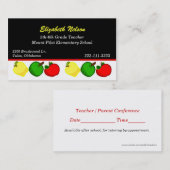 Zwart met kleurrijke appels Het visitekaartje van (Voorkant / Achterkant)