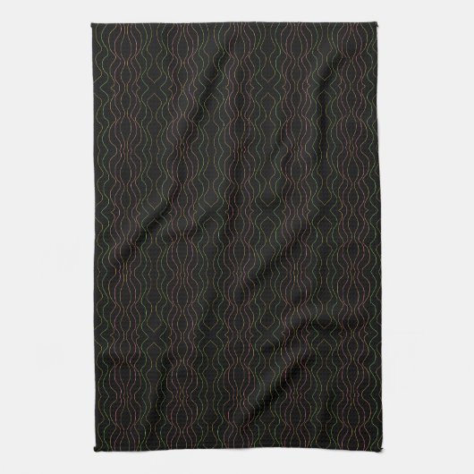 Zwart met modern design patterned theedoek (Verticaal)