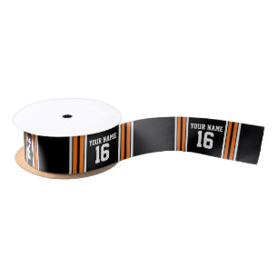 Zwart met Oranje White Stripes Team Jersey Lint