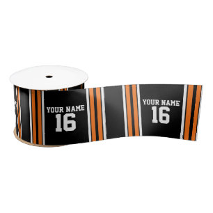 Zwart met Oranje White Stripes Team Jersey Lint
