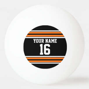 Zwart met Oranje White Stripes Team Jersey Pingpongballen