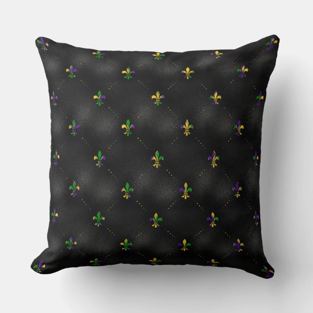 ZWART MET PAARSE GOLD GREEN FLEUR DI LIS KUSSEN (Voorkant)