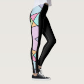 Zwart met pasteelkleuren Geometrisch modern Abstra Leggings (Rechts)