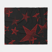 Zwart met Red Stars Fleece Blanket Deken (Voorkant (Horizontaal))