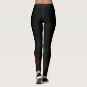 Zwart met rode harten leggings (Achterkant)