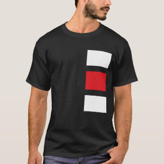 Zwart met Rood en Witte Vierkantjes T-Shirt