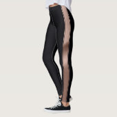 Zwart met Roos Gold Foil Stripes Leggings (Links)