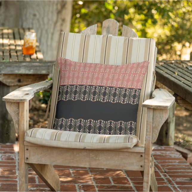 Zwart met roze buitenkussen (Stoel)