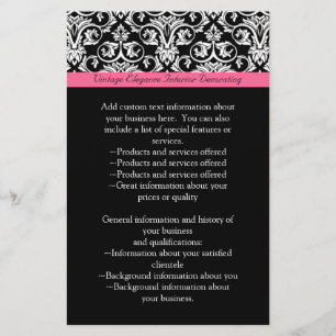 Zwart met Roze Passion Damask Flyer