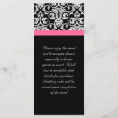 Zwart met Roze Passion Damask Menu (Achterkant)