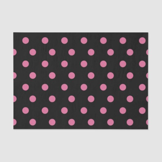 Zwart met roze poka-punts tissuepapier (Voorkant)