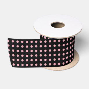 zwart met roze stippen lint