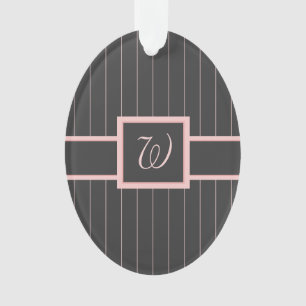 Zwart met roze strepen Acryl ornament