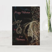 Zwart met Roze tekst Valentijnsdag kaart (Voorkant)