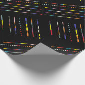 Zwart met veelkleurige patronen cadeaupapier (Hoek)