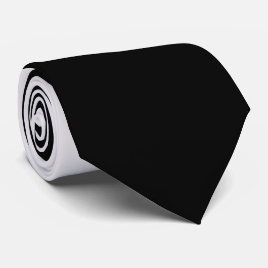 Zwart met White Knot Contrast Stropdas (Opgerold)