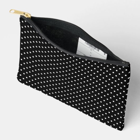 Zwart met White Polka Dots Pattern Etui (Open)