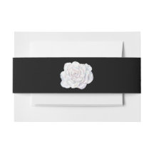 Zwart met White Rose Invitation Belly Band