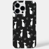 ZWART MET WIT-SITTING CAT-PATROON Case-Mate iPhone CASE (Achterkant)
