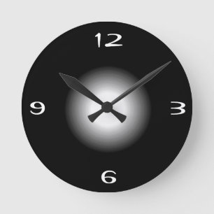 Zwart met witte >Effen Gebloemd Wandklok Ronde Klok