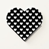 Zwart met witte harten notitieboek (Achterkant)