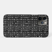 Zwart met witte Hieroglyphs Case-Mate iPhone Case (Achterkant (horizontaal))