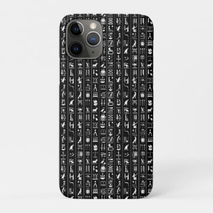 Zwart met witte Hieroglyphs iPhone 11 Pro Hoesje