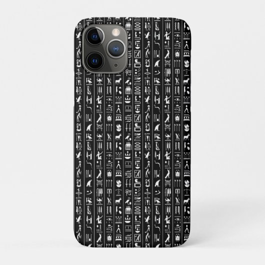 Zwart met witte Hieroglyphs Case-Mate iPhone Case (Achterkant)