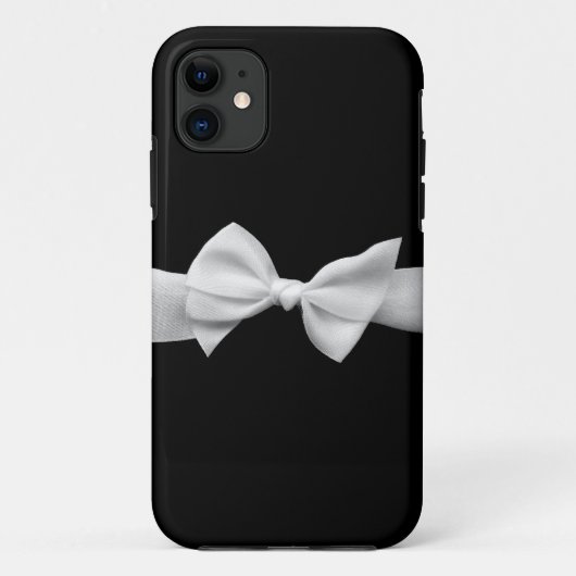Zwart met witte lintbogen boegmicrofoon (grafisch) Case-Mate iPhone case (Achterkant)