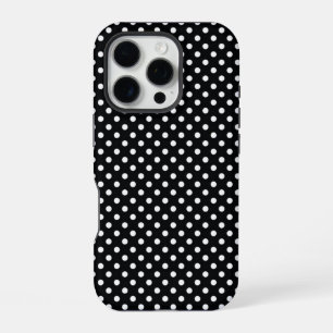 Zwart met witte stippen iPhone 16 pro hoesje