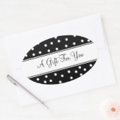 Zwart met witte Stippen Ovale Sticker (Envelop)