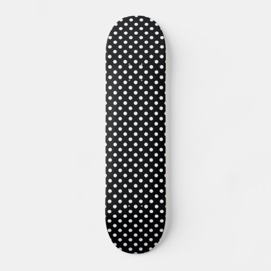 Zwart met witte stippen skateboard (Voorkant)