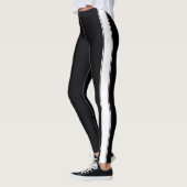 Zwart met witte strepen Leggings (Links)
