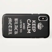 Zwart metaal Case-Mate iPhone case (Achterkant (horizontaal))