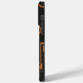 Zwart metaal met houten cirkels Case-Mate iPhone case (Achterkant / Links)