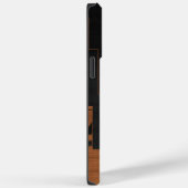 Zwart metaal met houten cirkels Case-Mate iPhone case (Achterkant / Rechts)