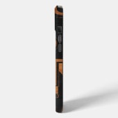 Zwart metaal met houten cirkels Case-Mate iPhone case (Achterkant / Links)