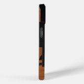 Zwart metaal met houten cirkels Case-Mate iPhone case (Achterkant / Rechts)