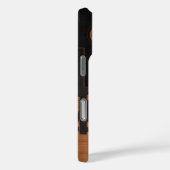 Zwart metaal met houten cirkels Case-Mate iPhone case (Achterkant / Rechts)