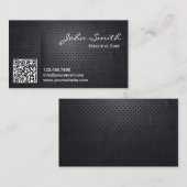 Zwart metaal QR Code Chef Visitekaartje (Voorkant / Achterkant)