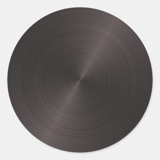 Zwart metaal ronde sticker (Voorkant)