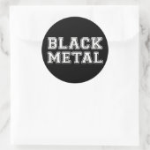 Zwart metaal ronde sticker (Tas)