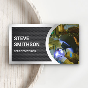 Zwart metaalgietwerk visitekaartje