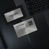 Zwart-metaalzilver-achtergrondQR-code Visitekaartje