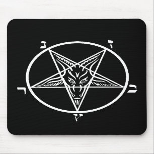 Zwart-metalen boze mousepad SATAN! Muismat