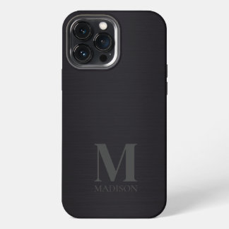 Zwart metallisch monogram iPhone 13 pro max hoesje